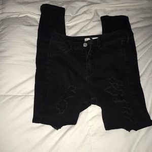 High waisted Hollister Ripped black  jeans